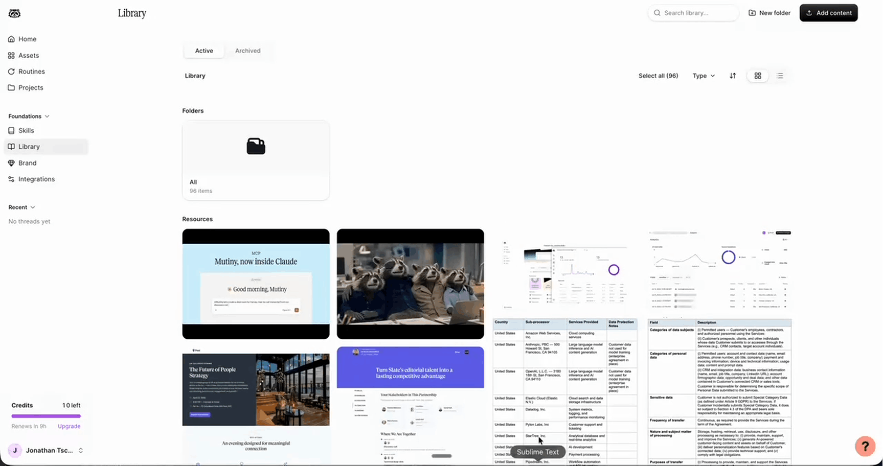 Creating and organizing nested folders in the Library